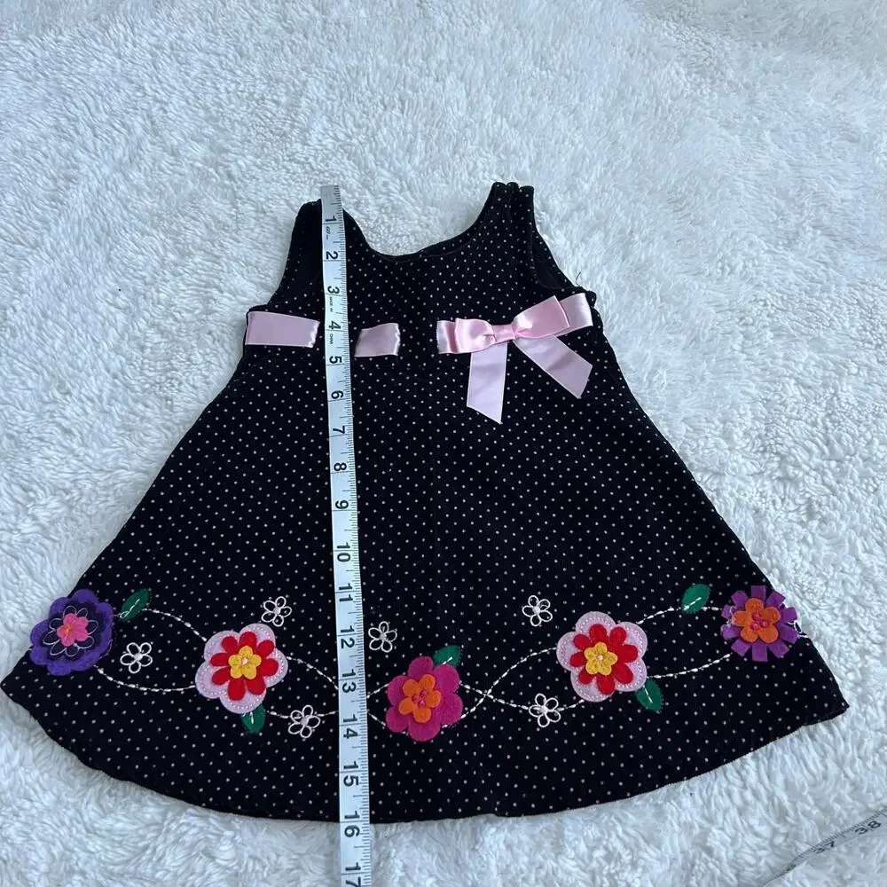 Blueberi Boulevard Sleeveless Corduroy Dress Floral SZ 12M Grandma Fun Soft Girl